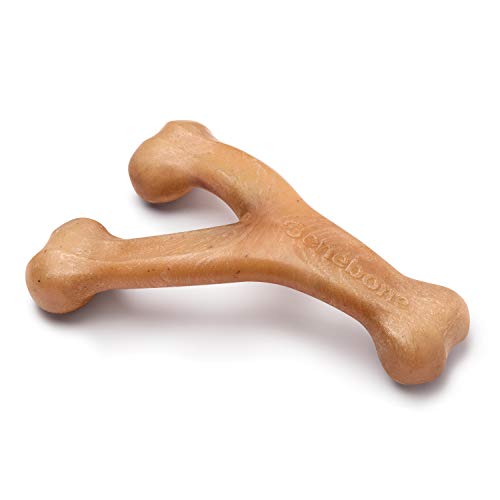 Benebone Indestructible Wishbone Dog Chew Toy for Aggressive Chewers, Long Lasting Tough Boredom Breaker for Dogs, Real Bacon Flavour, For Medium Dogs