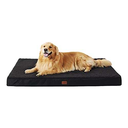 Bedsure Large Dog Bed Washable - Orthopedic Dog Bed and Mattress Mat for Dog Crate with Removable Plush Sherpa Cover, Gifts for Dog