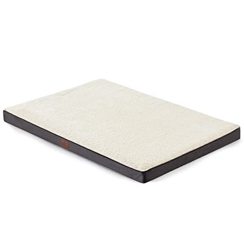 Bedsure Large Dog Bed Washable - Orthopedic Dog Bed and Mattress Mat for Dog Crate with Removable Plush Sherpa Cover, Gifts for Dog