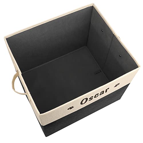 PET ARTIST Personalized Dog Toy Bin for Dog Toys Accessories - Foldable Dog Toy Basket Storage Box for Pet Toys,Dog Coat