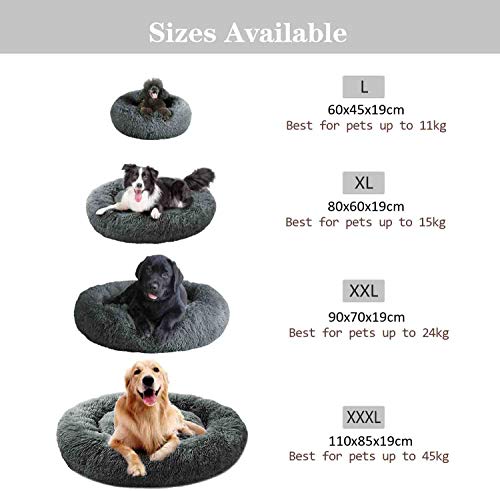 Mirkoo Round Dog Bed Cuddler Washable Round Pet Bed for Cats and Medium Dogs Comforting Dog Bed