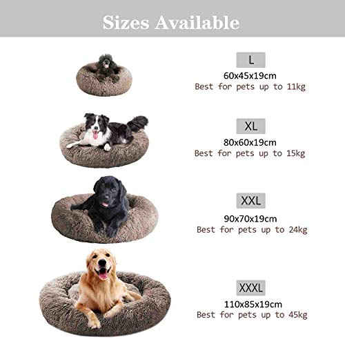 Mirkoo Round Dog Bed Cuddler Washable Round Pet Bed for Cats and Medium Dogs Comforting Dog Bed