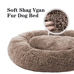 Mirkoo Round Dog Bed Cuddler Washable Round Pet Bed for Cats and Medium Dogs Comforting Dog Bed