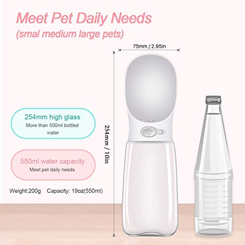 COTOP Portable Dog Water Bottle, 350/550ml Dog Walking Travel Bottle Puppy Water Leak Proof Drinking Dispenser Food Grade Dog Hot Water Drink Bottle , Pet Outdoor Drinking Cup Dog Gift