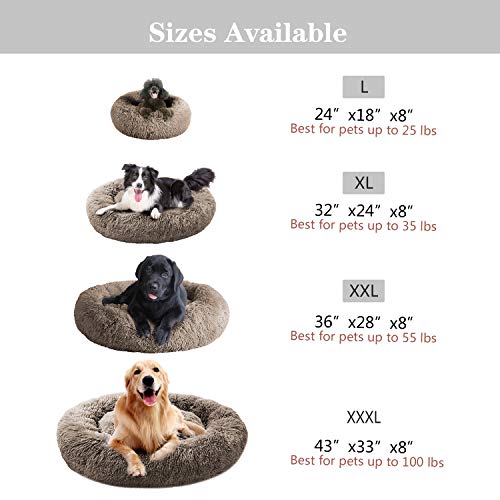 Mirkoo Round Dog Bed Cuddler Washable Round Pet Bed for Cats and Medium Dogs Comforting Dog Bed
