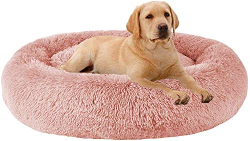 Mirkoo Round Dog Bed Cuddler Washable Round Pet Bed for Cats and Medium Dogs Comforting Dog Bed