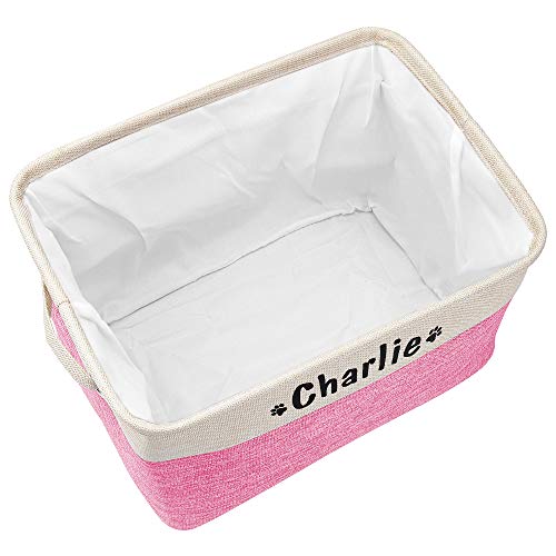 PET ARTIST Personalized Dog Toy Bin for Dog Toys Accessories - Foldable Dog Toy Basket Storage Box for Pet Toys,Dog Coat