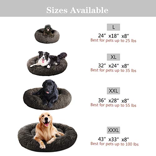 Mirkoo Round Dog Bed Cuddler Washable Round Pet Bed for Cats and Medium Dogs Comforting Dog Bed