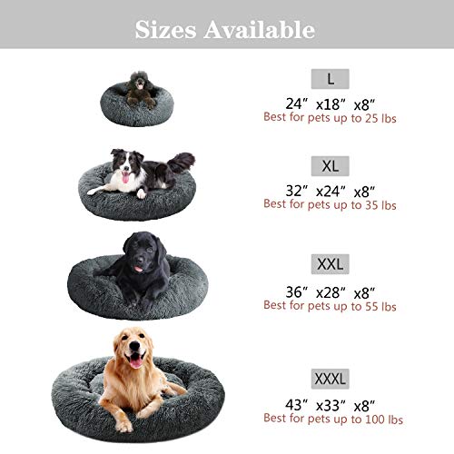 Mirkoo Round Dog Bed Cuddler Washable Round Pet Bed for Cats and Medium Dogs Comforting Dog Bed