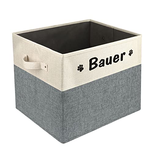 PET ARTIST Personalized Dog Toy Bin for Dog Toys Accessories - Foldable Dog Toy Basket Storage Box for Pet Toys,Dog Coat