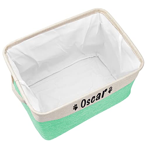 PET ARTIST Personalized Dog Toy Bin for Dog Toys Accessories - Foldable Dog Toy Basket Storage Box for Pet Toys,Dog Coat