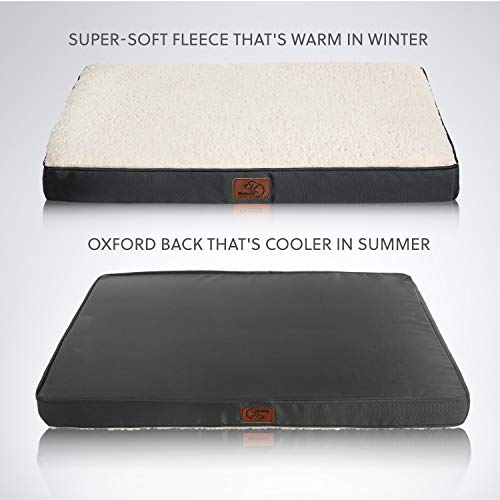 Bedsure Large Dog Bed Washable - Orthopedic Dog Bed and Mattress Mat for Dog Crate with Removable Plush Sherpa Cover, Gifts for Dog