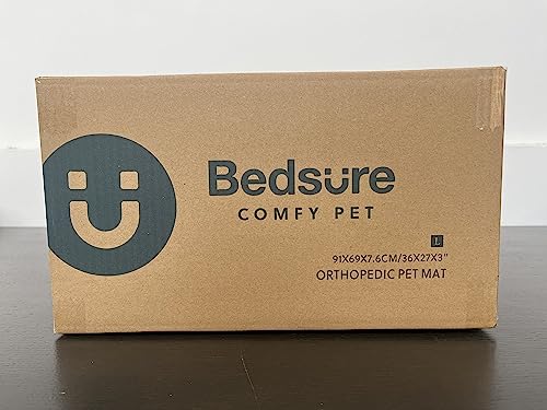 Bedsure Large Dog Bed Washable - Orthopedic Dog Bed and Mattress Mat for Dog Crate with Removable Plush Sherpa Cover, Gifts for Dog