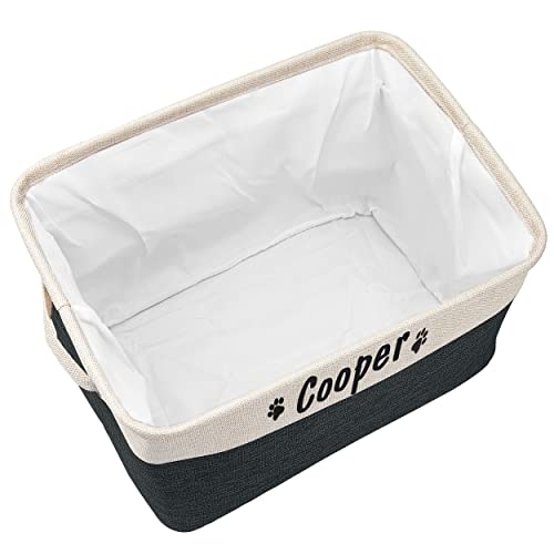 PET ARTIST Personalized Dog Toy Bin for Dog Toys Accessories - Foldable Dog Toy Basket Storage Box for Pet Toys,Dog Coat