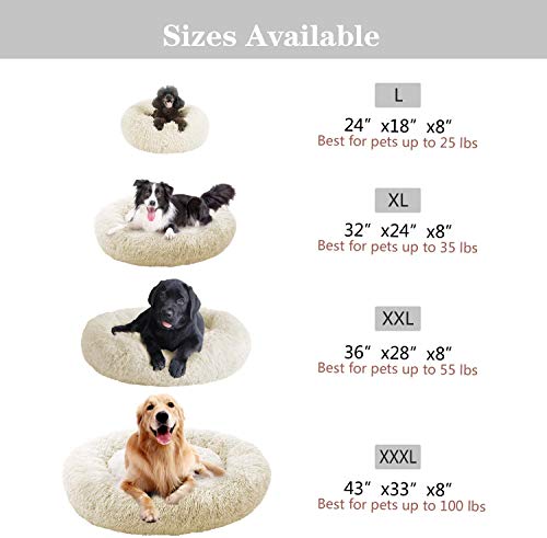Mirkoo Round Dog Bed Cuddler Washable Round Pet Bed for Cats and Medium Dogs Comforting Dog Bed