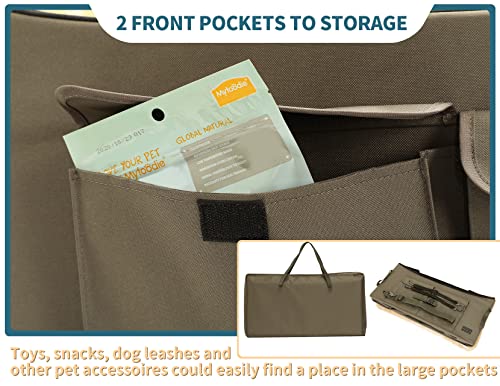 Petsfit Dog Car Seat, Upgraded Dog Booster Seat for Medium Dogs or 2 Small Dogs, Pet Travel Car Booster Seat for Front and Back Seats with Washable Double-Sided Cushion and 2 Safety Leashes