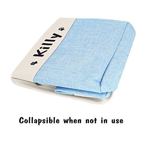 PET ARTIST Personalized Dog Toy Bin for Dog Toys Accessories - Foldable Dog Toy Basket Storage Box for Pet Toys,Dog Coat