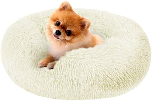 Mirkoo Round Dog Bed Cuddler Washable Round Pet Bed for Cats and Medium Dogs Comforting Dog Bed
