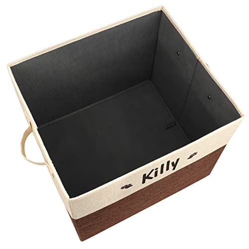 PET ARTIST Personalized Dog Toy Bin for Dog Toys Accessories - Foldable Dog Toy Basket Storage Box for Pet Toys,Dog Coat