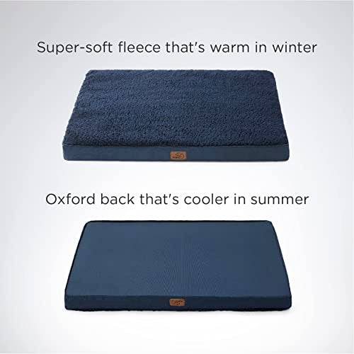 Bedsure Large Dog Bed Washable - Orthopedic Dog Bed and Mattress Mat for Dog Crate with Removable Plush Sherpa Cover, Gifts for Dog