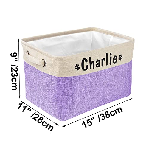 PET ARTIST Personalized Dog Toy Bin for Dog Toys Accessories - Foldable Dog Toy Basket Storage Box for Pet Toys,Dog Coat