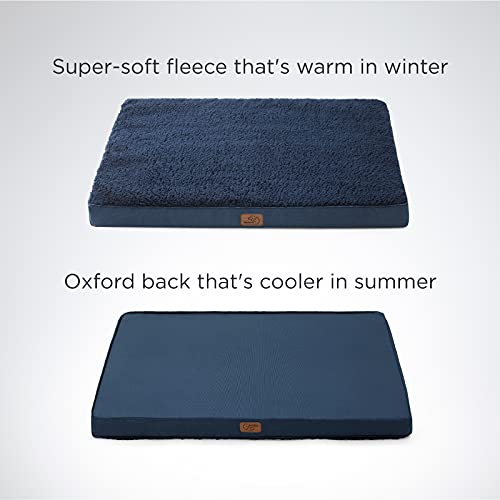 Bedsure Large Dog Bed Washable - Orthopedic Dog Bed and Mattress Mat for Dog Crate with Removable Plush Sherpa Cover, Gifts for Dog