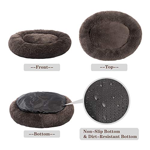 Mirkoo Round Dog Bed Cuddler Washable Round Pet Bed for Cats and Medium Dogs Comforting Dog Bed