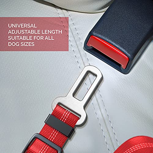 Seat Belt for dogs with Anti shock Bungee Buffer One of Important Car Travel Accessories for Dogs Adjustible, Elastic