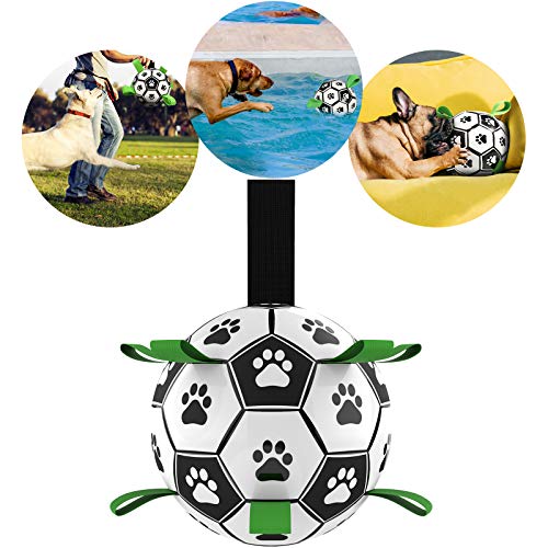 HETOO Dog Toys, Interactive Dog Football Toys with Grab Tabs, Durable Dog Balls for Small Medium Breed Dog Water Toy Indoor & Outdoor, Gift for Dogs