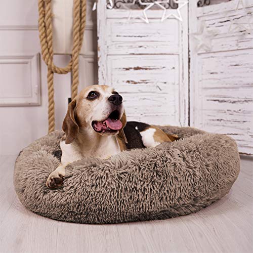 Mirkoo Round Dog Bed Cuddler Washable Round Pet Bed for Cats and Medium Dogs Comforting Dog Bed