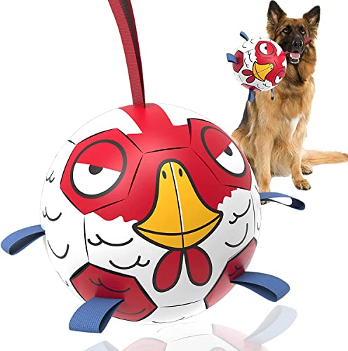 HETOO Dog Toys, Interactive Dog Football Toys with Grab Tabs, Durable Dog Balls for Small Medium Breed Dog Water Toy Indoor & Outdoor, Gift for Dogs