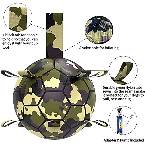HETOO Dog Toys, Interactive Dog Football Toys with Grab Tabs, Durable Dog Balls for Small Medium Breed Dog Water Toy Indoor & Outdoor, Gift for Dogs