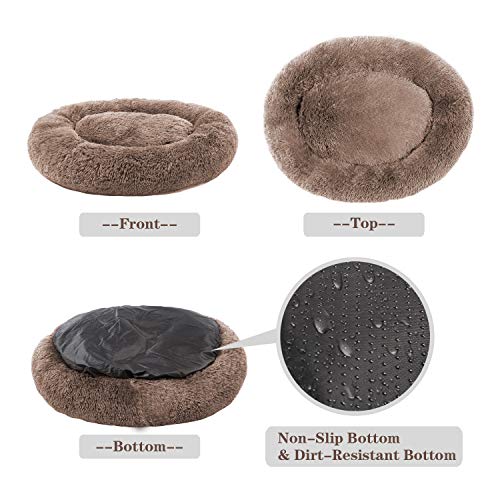 Mirkoo Round Dog Bed Cuddler Washable Round Pet Bed for Cats and Medium Dogs Comforting Dog Bed