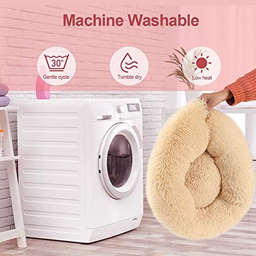 Vanansa Small Cat Bed for Indoor Cats, Self-Warming Donut kitty beds for Small Cats Improving Sleep and Keeping Warm, Washable Pet bed with Anti Slip Base