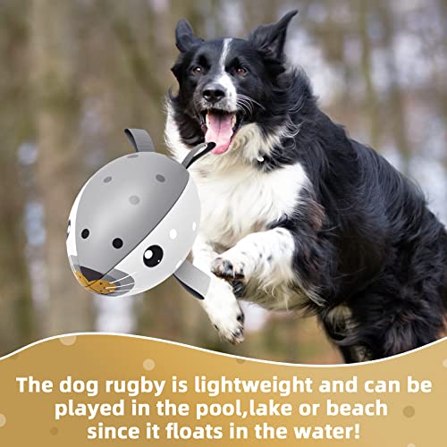 HETOO Dog Toys, Interactive Dog Football Toys with Grab Tabs, Durable Dog Balls for Small Medium Breed Dog Water Toy Indoor & Outdoor, Gift for Dogs