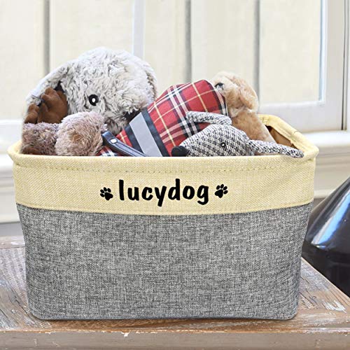 PET ARTIST Personalized Dog Toy Bin for Dog Toys Accessories - Foldable Dog Toy Basket Storage Box for Pet Toys,Dog Coat