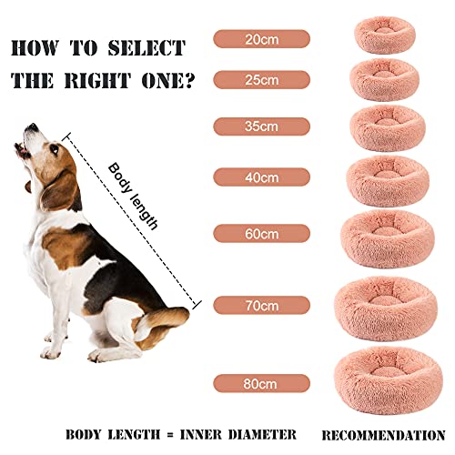 Vanansa Small Cat Bed for Indoor Cats, Self-Warming Donut kitty beds for Small Cats Improving Sleep and Keeping Warm, Washable Pet bed with Anti Slip Base