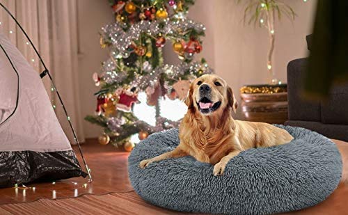 Mirkoo Round Dog Bed Cuddler Washable Round Pet Bed for Cats and Medium Dogs Comforting Dog Bed
