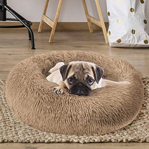 Mirkoo Round Dog Bed Cuddler Washable Round Pet Bed for Cats and Medium Dogs Comforting Dog Bed