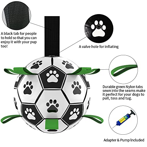 HETOO Dog Toys, Interactive Dog Football Toys with Grab Tabs, Durable Dog Balls for Small Medium Breed Dog Water Toy Indoor & Outdoor, Gift for Dogs