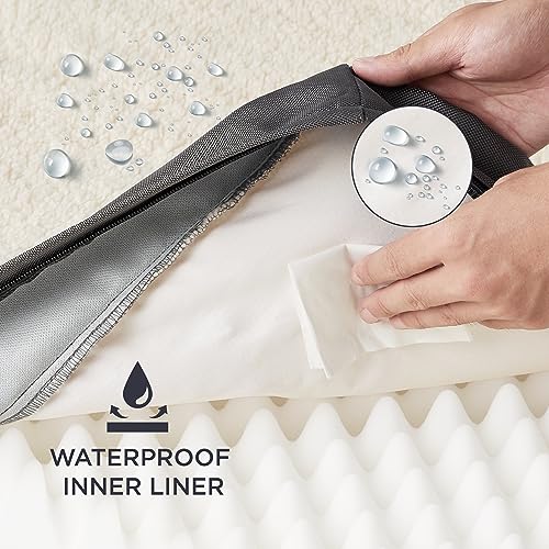 Bedsure Large Dog Bed Washable - Orthopedic Dog Bed and Mattress Mat for Dog Crate with Removable Plush Sherpa Cover, Gifts for Dog