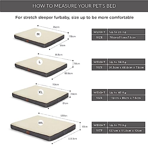 Bedsure Large Dog Bed Washable - Orthopedic Dog Bed and Mattress Mat for Dog Crate with Removable Plush Sherpa Cover, Gifts for Dog
