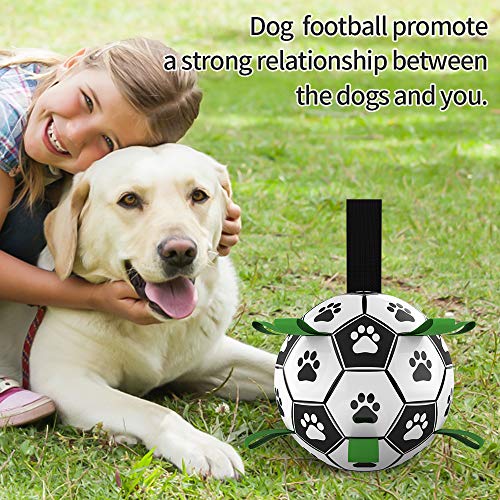 HETOO Dog Toys, Interactive Dog Football Toys with Grab Tabs, Durable Dog Balls for Small Medium Breed Dog Water Toy Indoor & Outdoor, Gift for Dogs