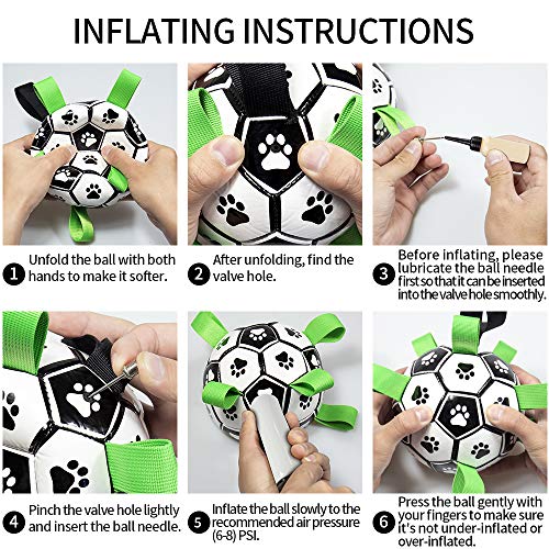 HETOO Dog Toys, Interactive Dog Football Toys with Grab Tabs, Durable Dog Balls for Small Medium Breed Dog Water Toy Indoor & Outdoor, Gift for Dogs