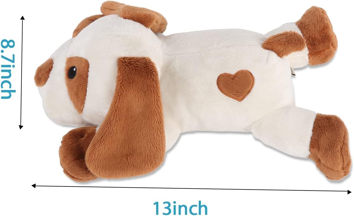 WEOK Heartbeat Puppy Toy with Heat Packs for Pets,Dog Heartbeat Toy for Separation Anxiety Relief Behavioral Training Aid Toy, Heartbeat Stuffed Animal for Puppy Calming Aid Behavioral Aid
