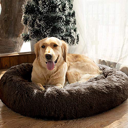 Mirkoo Round Dog Bed Cuddler Washable Round Pet Bed for Cats and Medium Dogs Comforting Dog Bed