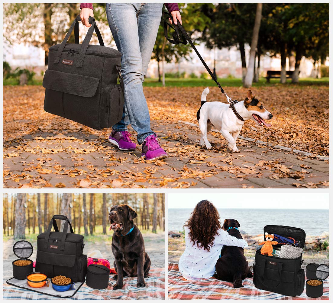 MODOKER Airline Approved Pet Travel Bag, Weekend Travel Set for Dog and Cat, Tote Organizer with Multi-Function Pockets