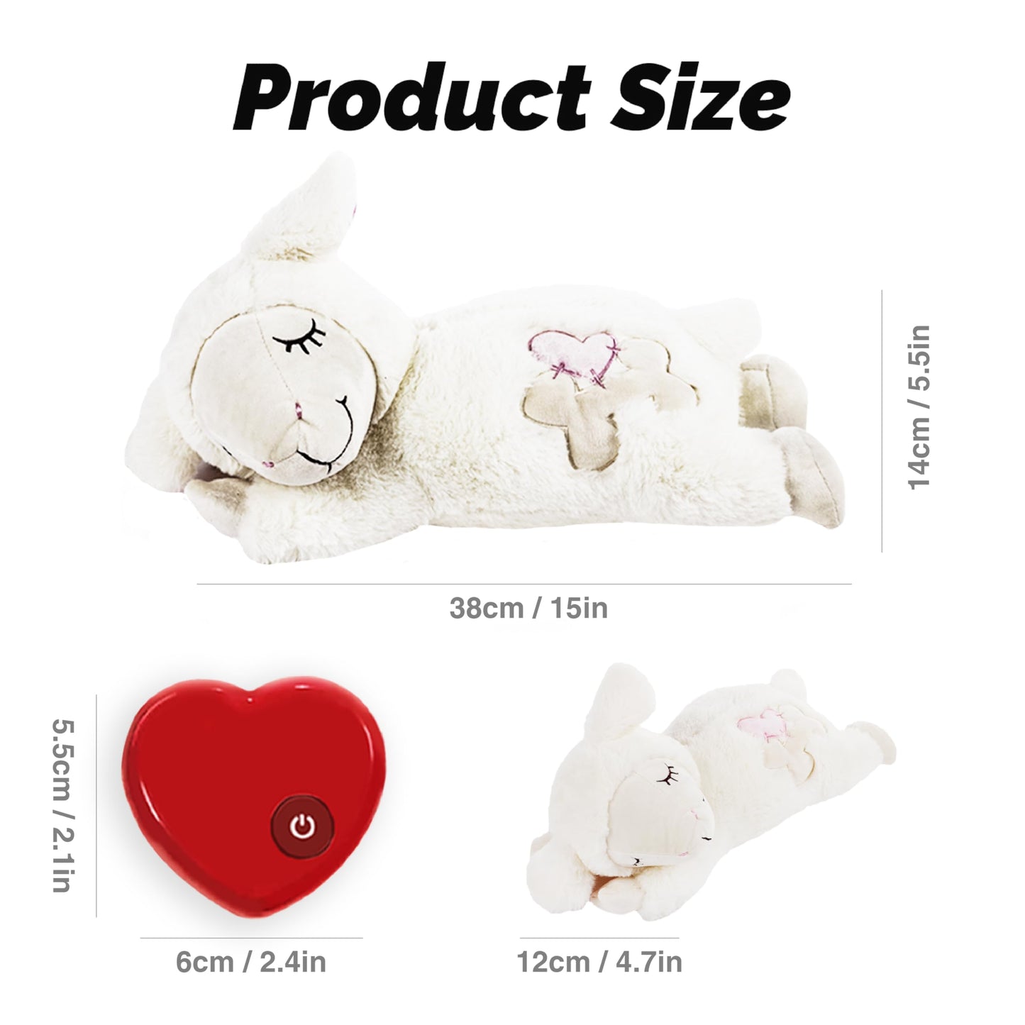ALL FOR PAWS Little Buddy Heart Beat Sheep, Puppy Toy With Heartbeat Dog Training Toy For Separation Anxiety Relief Behavioral Aid For Pets
