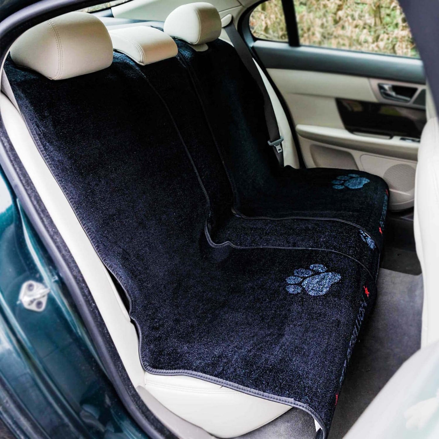 Pet Rebellion Dog Car Seat Cover Set | Universal, Absorbent, Non-Slip, Scratch Proof, Washable Slim Seat Carpet Set, Travel Car Seat Protector for Backseat