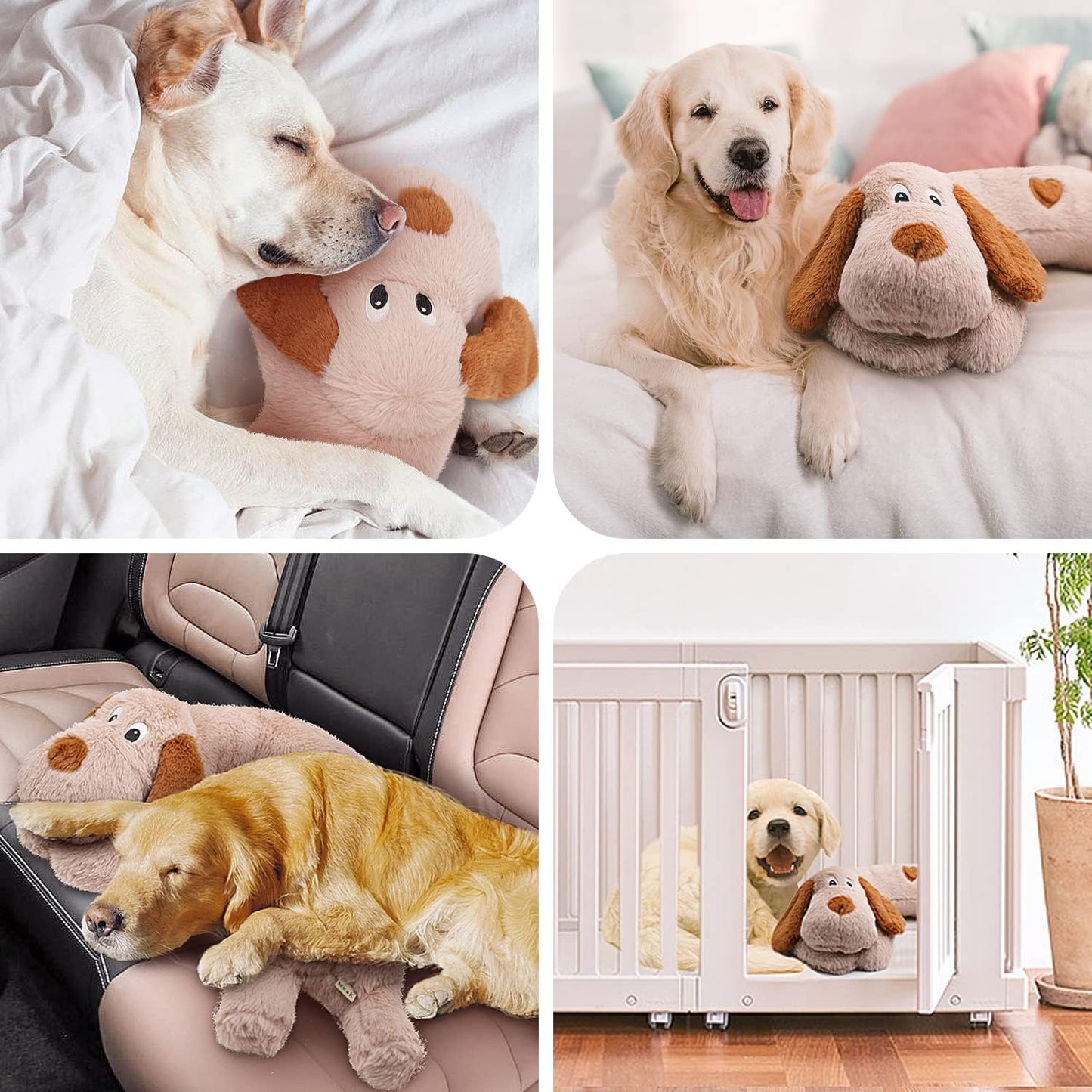 WEOK Heartbeat Puppy Toy with Heat Packs for Pets,Dog Heartbeat Toy for Separation Anxiety Relief Behavioral Training Aid Toy, Heartbeat Stuffed Animal for Puppy Calming Aid Behavioral Aid